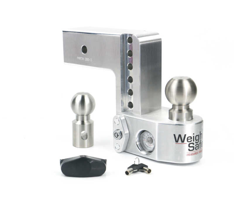 Weigh Safe 6in Drop Hitch w/Built-in Scale &amp; 3in Shank (10K/21K GTWR) - Aluminum