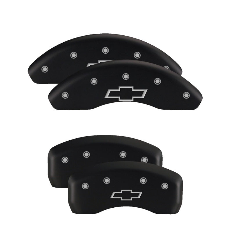 MGP 4 Caliper Covers Engraved Front &amp; Rear Gen 5/Camaro Red finish silver ch