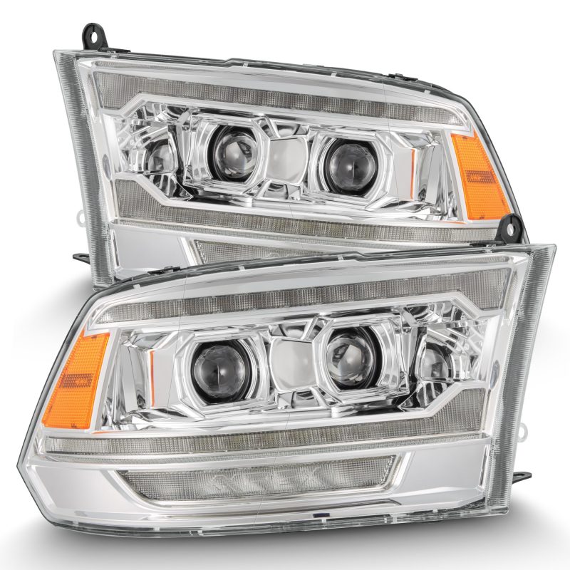 AlphaRex 09-18 Ram 1500 PRO-Series Proj Headlights Chrome w/ Sequential Signal and Top/Middle DRL