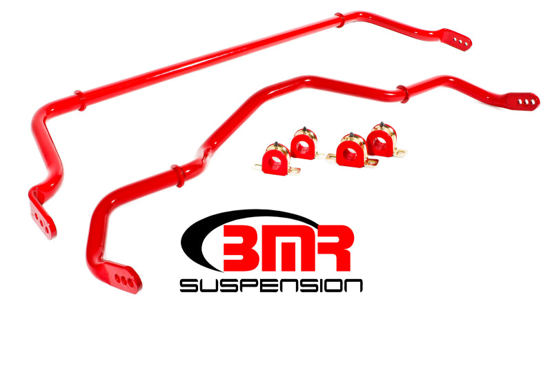 BMR 16-17 6th Gen Camaro Front &amp; Rear Sway Bar Kit w/ Bushings - Red