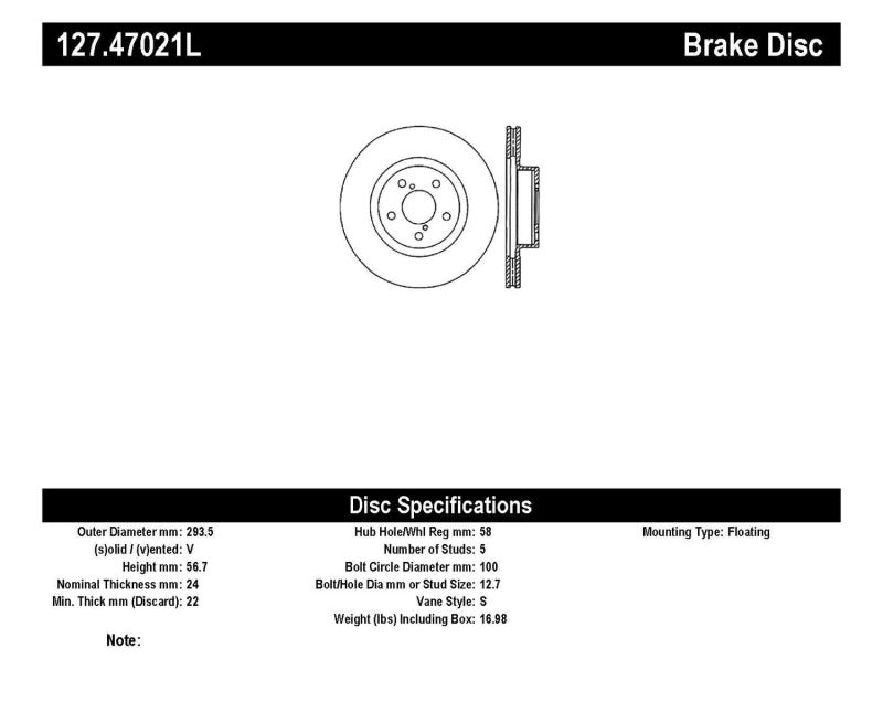 StopTech Slotted &amp; Drilled Sport Brake Rotor