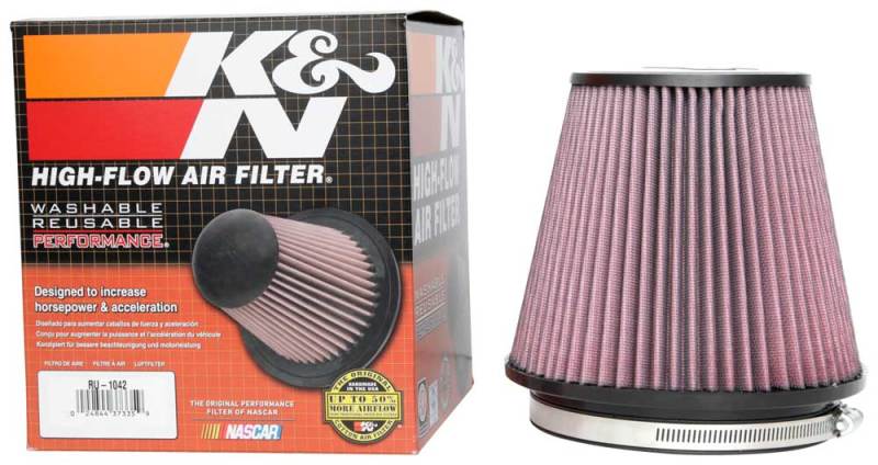 K&amp;N Universal Clamp-On Air Filter 6in FLG / 7-1/2in B / 5in T / 6-1/2in H