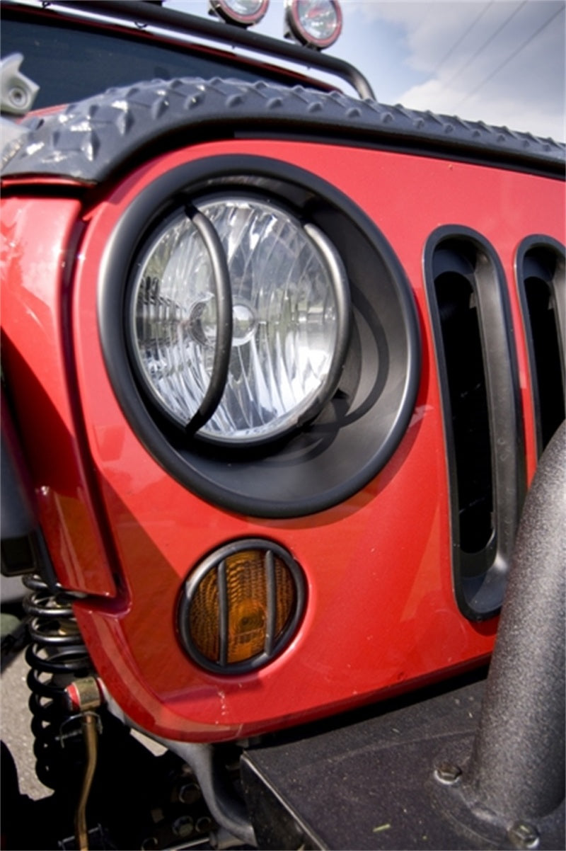Rugged Ridge Headlight Bezels Black 07-18 Jeep Wrangler JK