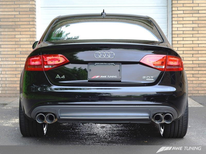 AWE Tuning Audi B8 A4 Touring Edition Exhaust - Quad Tip Diamond Black Tips - Does not fit Cabriolet