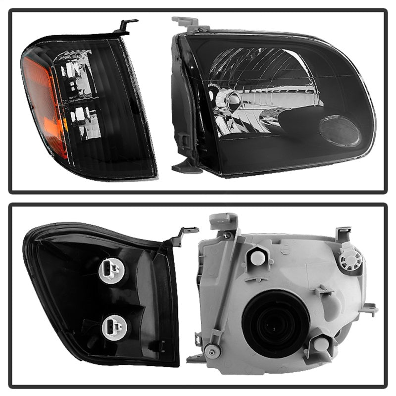 Xtune Toyota Tundra Double Cab 05-06 OEM Style Headlights &amp; Corner Lights Black HD-JH-TTUN05-AM-BK