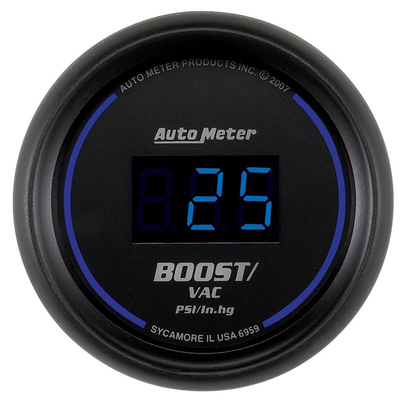 Autometer Cobalt Digital 52.4mm Black Vacuum/Boost Gauge
