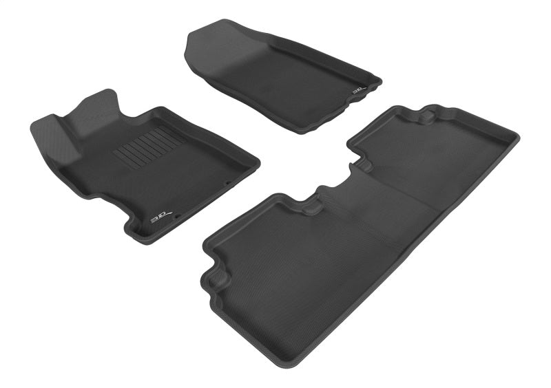 3D MAXpider 2006-2011 Honda Civic Sedan Kagu 1st &amp; 2nd Row Floormat - Black