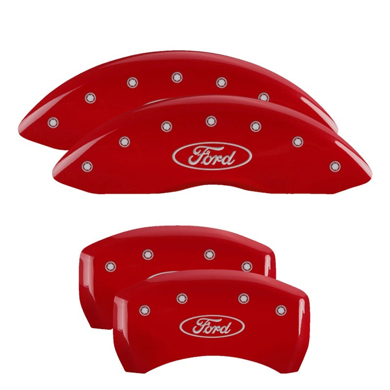 MGP 4 Caliper Covers Engraved Front &amp; Rear ST Red finish silver ch
