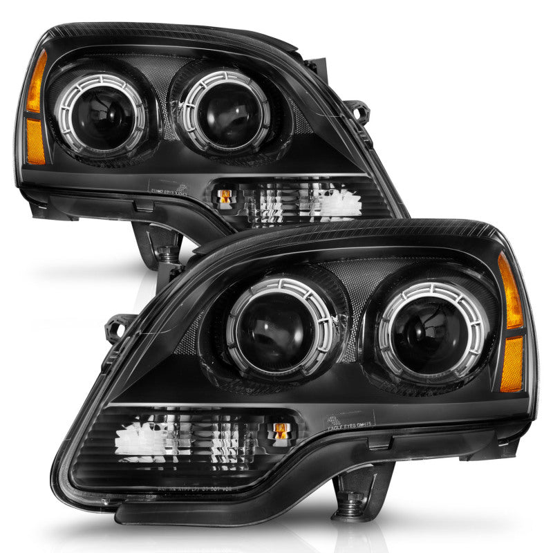 Anzo 99-17 GMC Sierra/Denali Headlights Chrome Amber (w/C Light Bars)