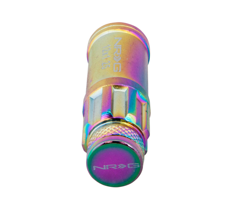 NRG 700 Series M12 X 1.5 Steel Lug Nut w/Dust Cap Cover Set 21 Pc w/Locks &amp; Lock Socket - Neochrome