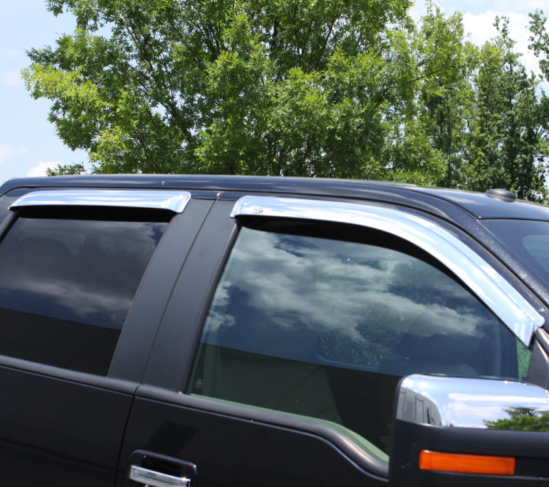 AVS 15-18 Chevy Colorado Crew Cab Ventvisor Front &amp; Rear Window Deflectors 4pc - Chrome