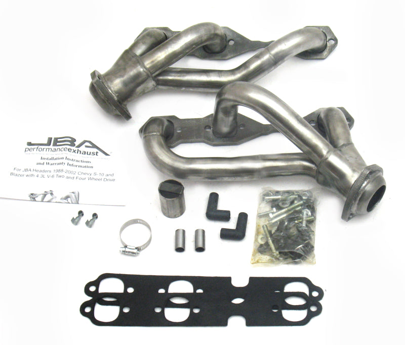 JBA 88-95 &amp; 02-03 GM S-Truck 4.3L V6 4WD 1-1/2in Primary Raw 409SS Cat4Ward Header