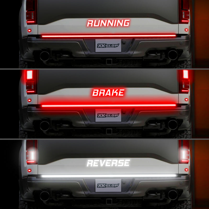 XK Glow Truck Tailgate Light w/ Chasing Turn Signal &amp; Built-in Error Canceller - 3rd gen 60in