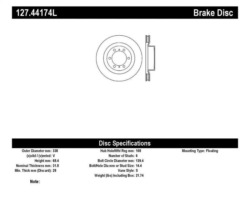 StopTech Slotted &amp; Drilled Sport Brake Rotor