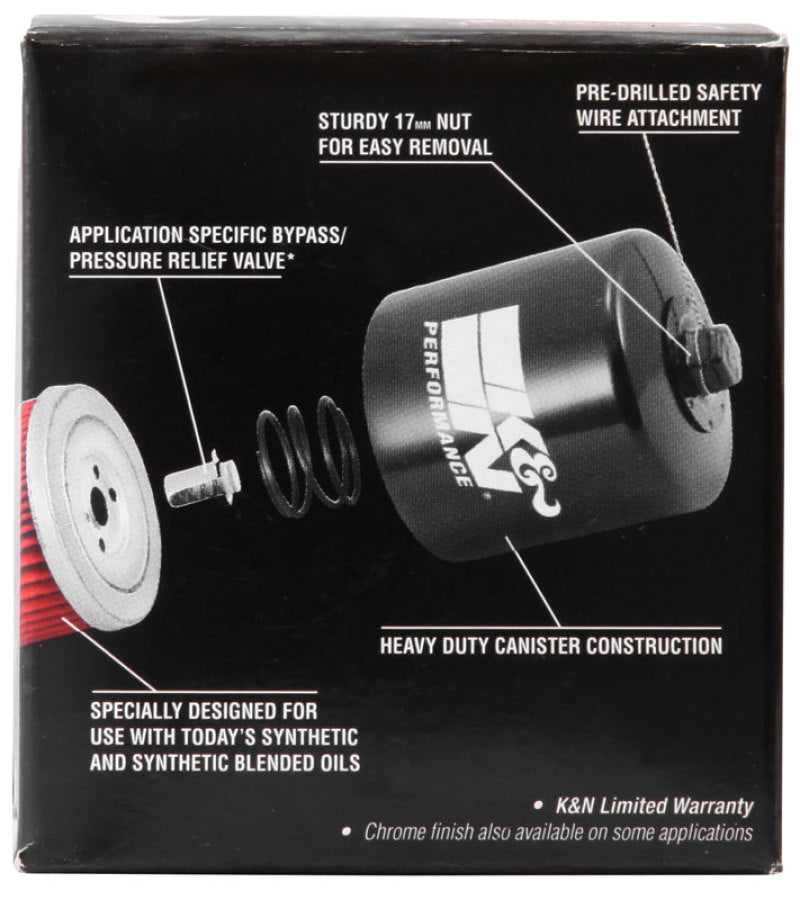 K&amp;N Honda / Kawasaki / Arctic Cat / Suzuki / Triumph / Yamaha 2.594in OD x 2.813in H Oil Filter