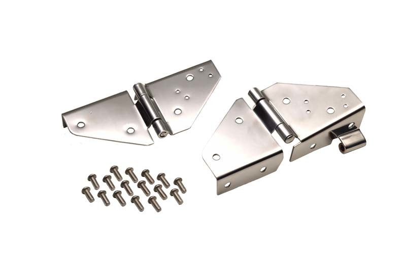 Kentrol 76-95 Jeep CJ/Wrangler YJ Windshield Hinge Pair - Polished Silver