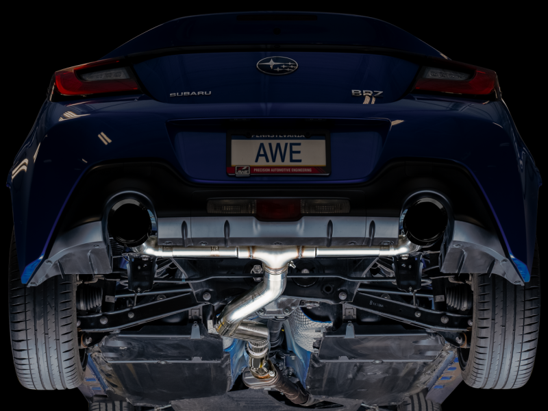 AWE Subaru BRZ / Toyota GR86 / Toyota 86 Track Edition Cat-Back Exhaust- Diamond Black Tips