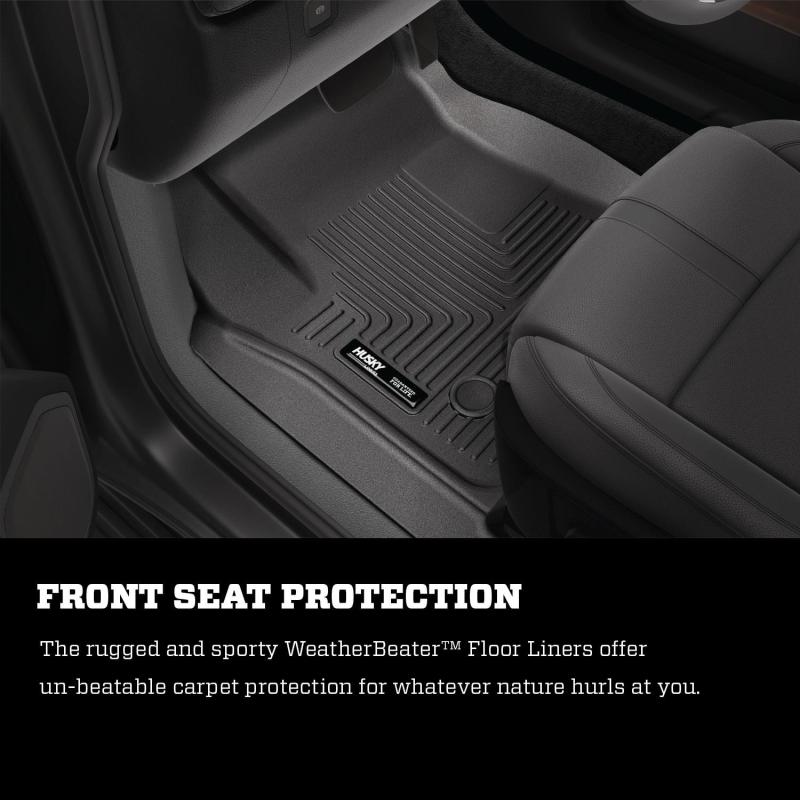 Husky Liners 21-23 Suburban/Tahoe/Yukon/Yukon XL Weatherbeater Front &amp; 2nd Seat Floor Liners - Black