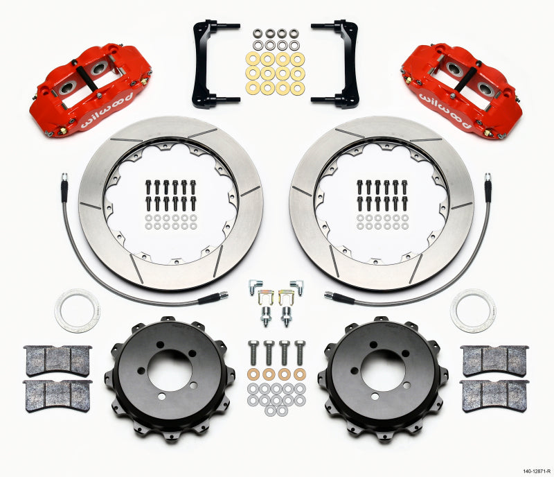 Wilwood Narrow Superlite 4R Rear Kit 12.88in Red 2012-Up Toyota / Scion FRS w/Lines