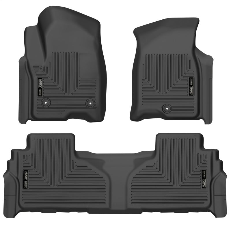 Husky Liners 21-23 Suburban/Tahoe/Yukon/Yukon XL Weatherbeater Front &amp; 2nd Seat Floor Liners - Black