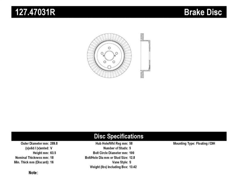 StopTech Slotted &amp; Drilled Sport Brake Rotor