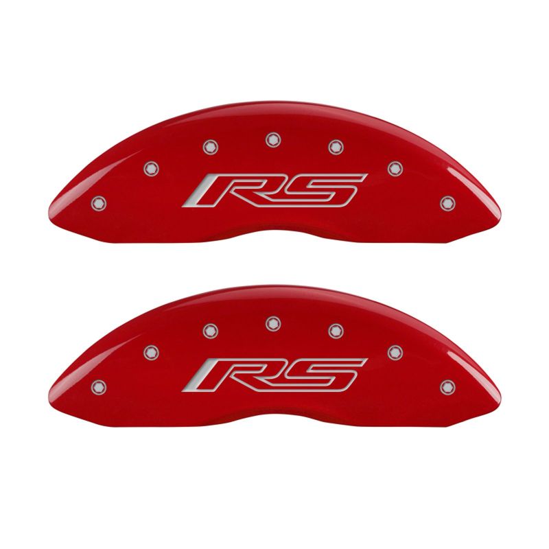 MGP 4 Caliper Covers Engraved Front &amp; Rear Gen 5/RS Red finish silver ch