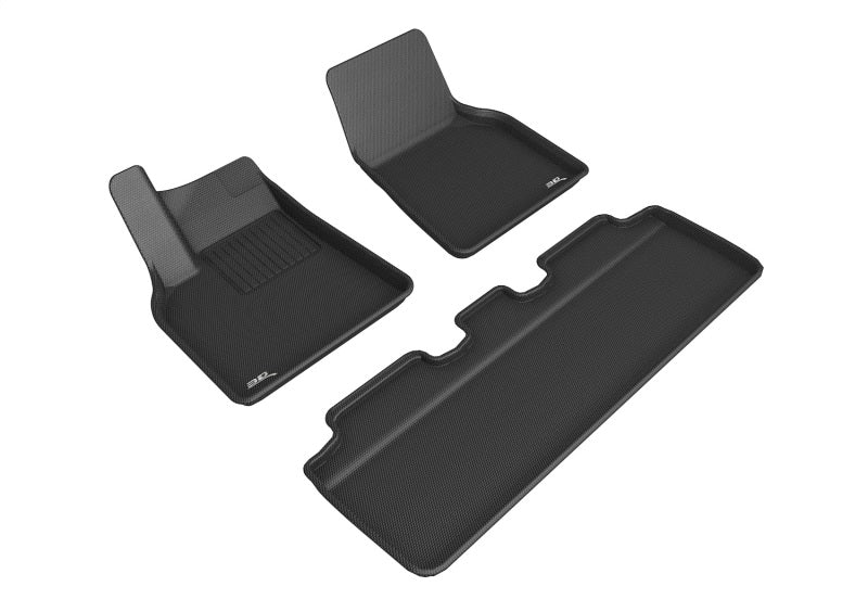 3D MAXpider 21-22 Tesla Model Y 1st &amp; 2nd Row Floormats - Black