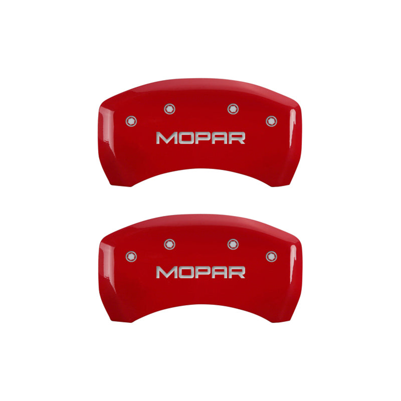 MGP 4 Caliper Covers Engraved Front &amp; Rear MOPAR Yellow finish black ch