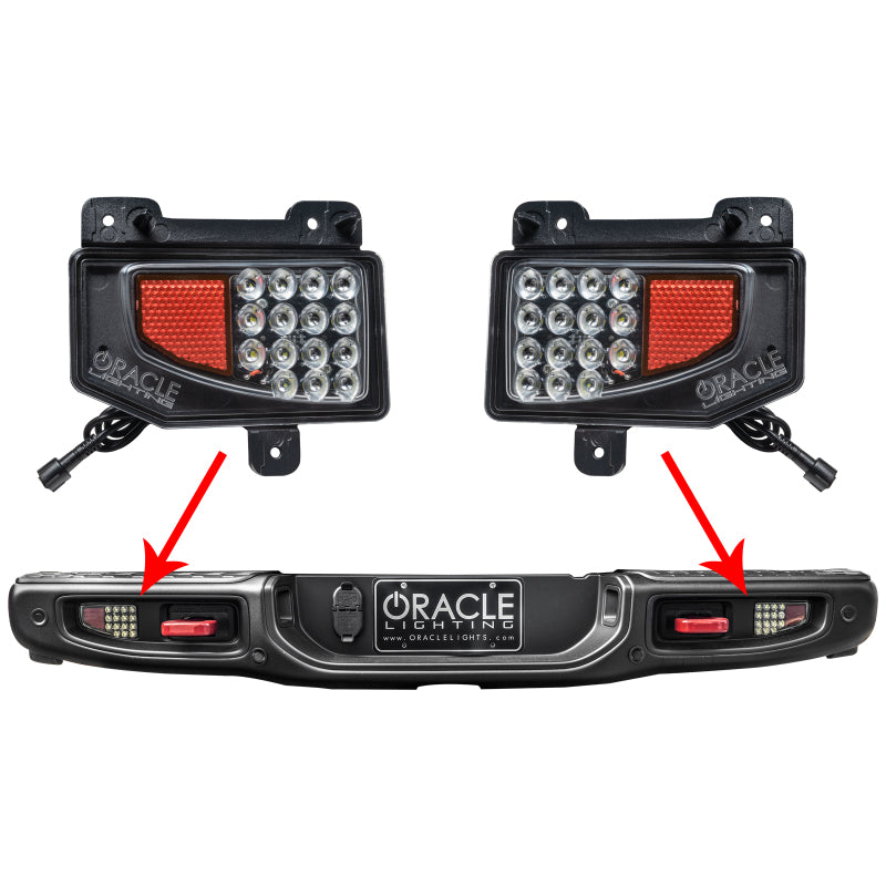 Oracle Jeep Gladiator JT Rear Bumper LED Reverse Lights w/ Plug &amp; Play Harness - 6000K SEE WARRANTY