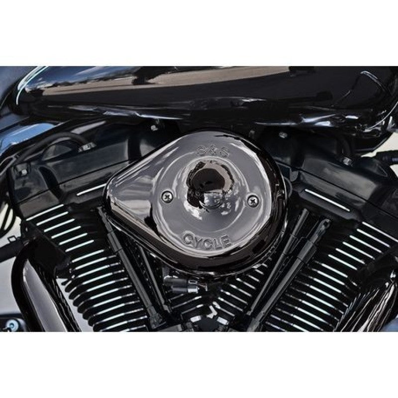 S&amp;S Cycle 17-23 M8 Models Lava Chrome Stealth Teardrop Air Cleaner Kit