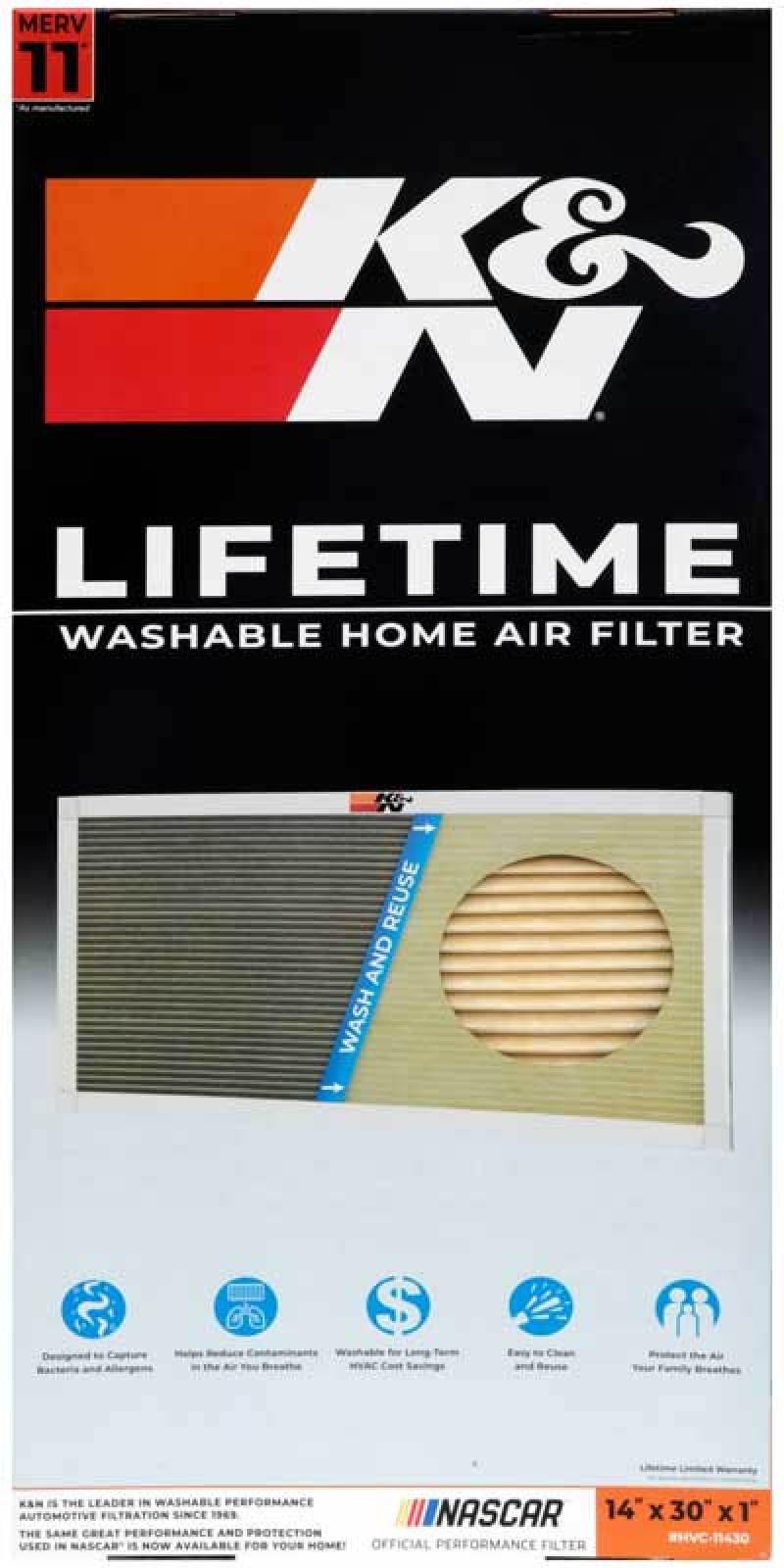 K&amp;N HVAC Filter - 14 x 30 x 1