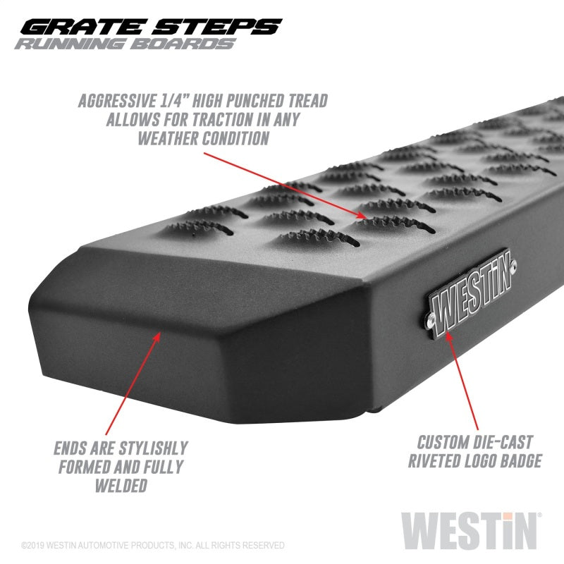 Westin Grate Steps Running Boards 79 in - Textured Black