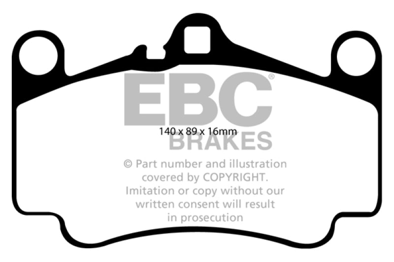 EBC 03-05 Porsche 911 (996) (Cast Iron Rotor only) 3.6 Carrera 4S Yellowstuff Front Brake Pads