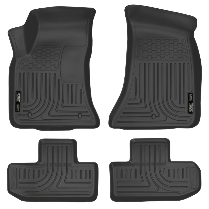 Husky Liners 16-22 Dodge Challenger (RWD) Front &amp; Second Row Black Floor Liners