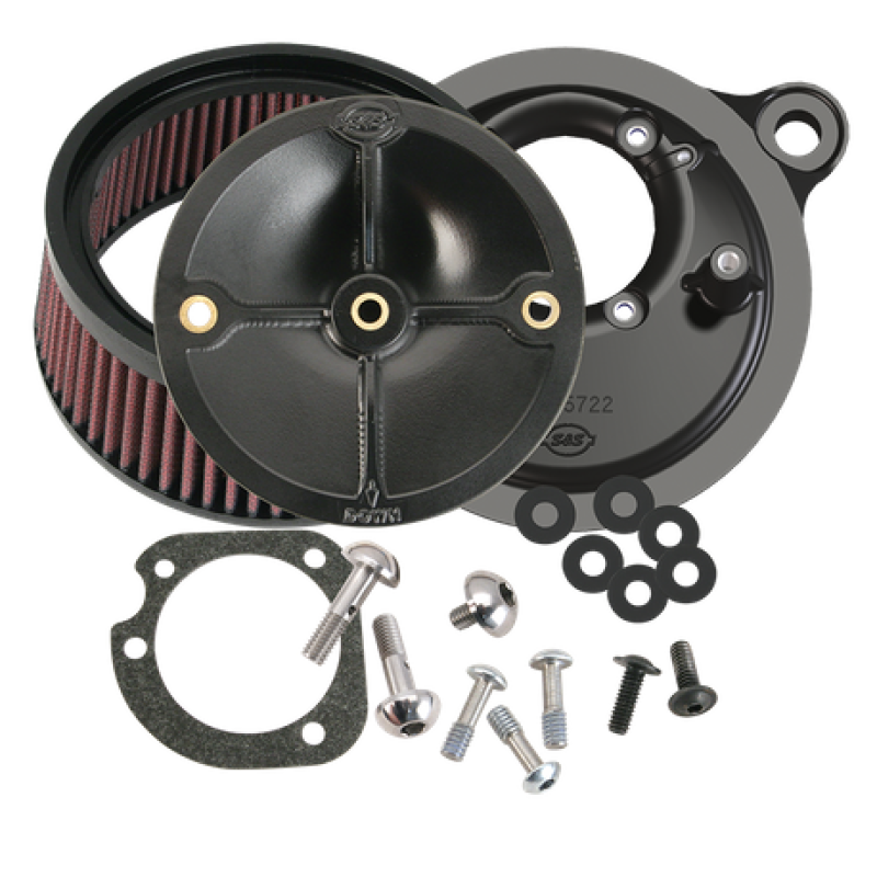 S&amp;S Cycle 99-06 BT Model w/ Stock CV Carb/07-10 Softail CVO Models Stealth Air Cleaner Kit w/o Cover