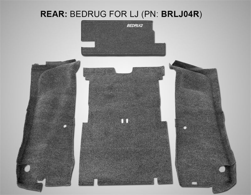BedRug 03-06 Jeep LJ Unlimited Rear 4pc Cargo Kit (Incl Tailgate &amp; Tub Liner)