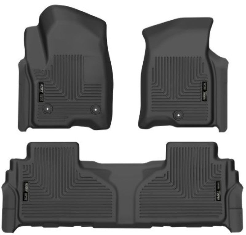 Husky Liners 21-23 Suburban/Tahoe/Yukon/Yukon XL Weatherbeater Front &amp; 2nd Seat Floor Liners - Black