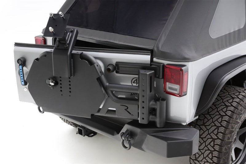 Rampage 07-18 Jeep Wrangler JK (Incl. Unlimited) Trail Guard Tire Carrier - Black