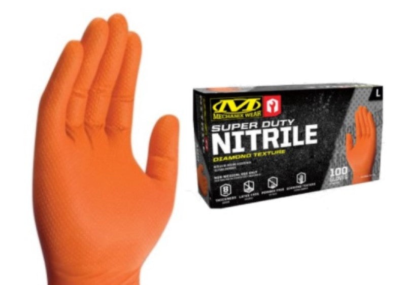Mechanix Wear SD Orange Nitrile RDT 8 Mil MD - 10 Packs (100 Gloves Ea)