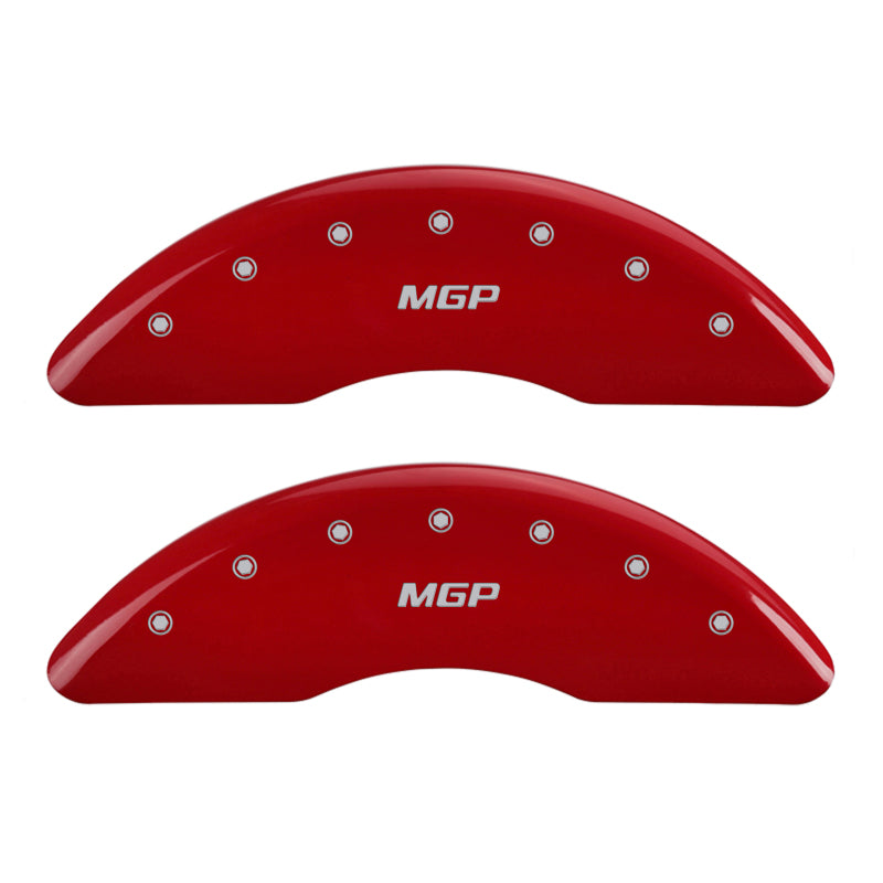 MGP 4 Caliper Covers Engraved Front &amp; Rear MGP Red finish silver ch