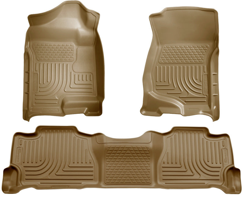 Husky Liners 07-13 GM Escalade/Suburban/Yukon WeatherBeater Tan Front &amp; 2nd Seat Floor Liners