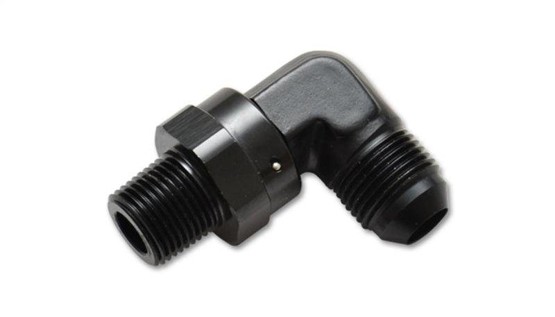 Vibrant -8AN to 3/8in NPT Male Swivel 90 Degree Adapter Fitting