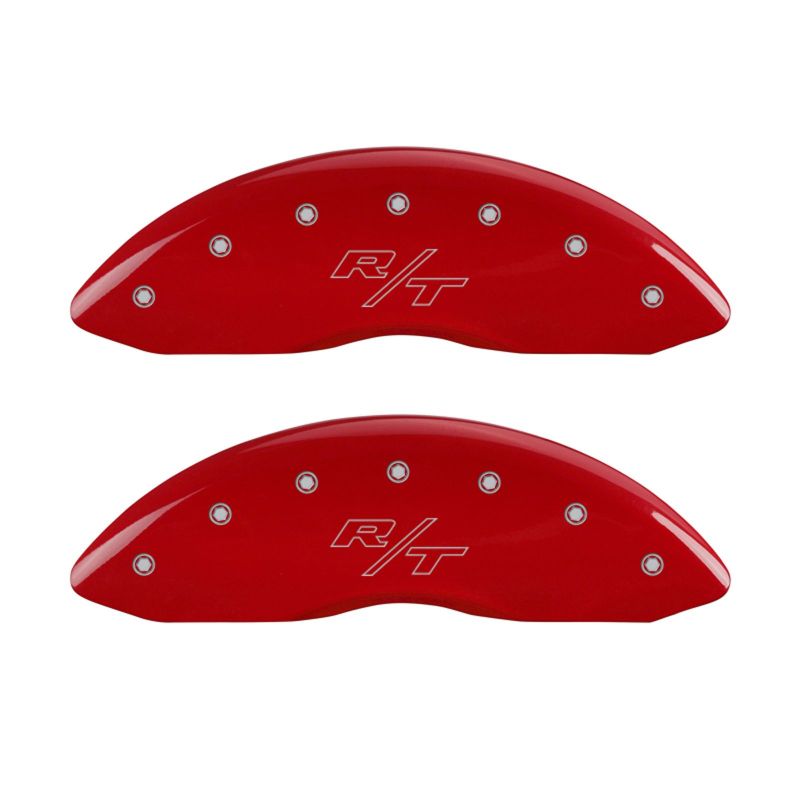 MGP 4 Caliper Covers Engraved Front &amp; Rear Vintage Style/RT Red finish silver ch