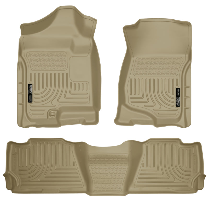 Husky Liners 07-13 GM Escalade/Suburban/Yukon WeatherBeater Tan Front &amp; 2nd Seat Floor Liners