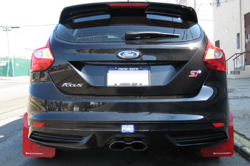 Rally Armor 12-19 Ford Focus ST / 16-19 RS Red Mud Flap w/ White Logo