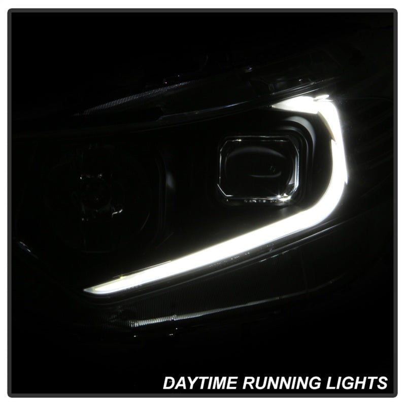 xTune 09-14 Acura TSX Projector Headlights - Light Bar DRL - Black (PRO-JH-ATSX09-LB-BK)