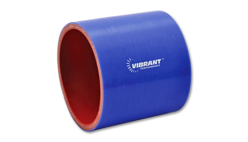 Vibrant 4 Ply Reinforced Silicone Straight Hose Coupling - 2.5in I.D. x 3in long (BLUE)