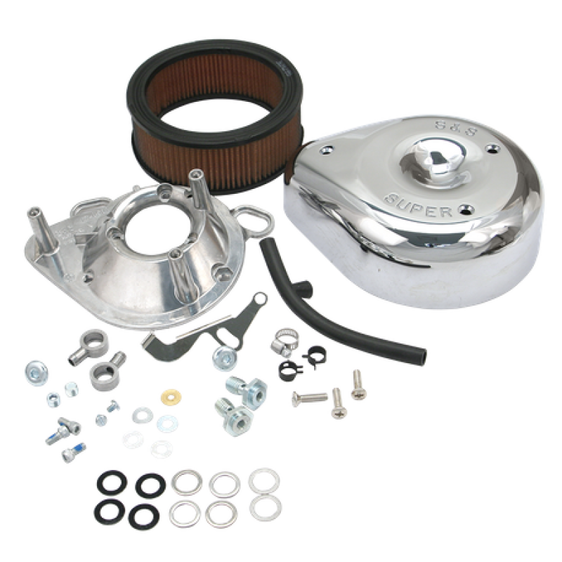 S&amp;S Cycle 93-99 BT/91-03 Sportster Models Teardrop Air Cleaner Kit for S&amp;S Super E/G Carb