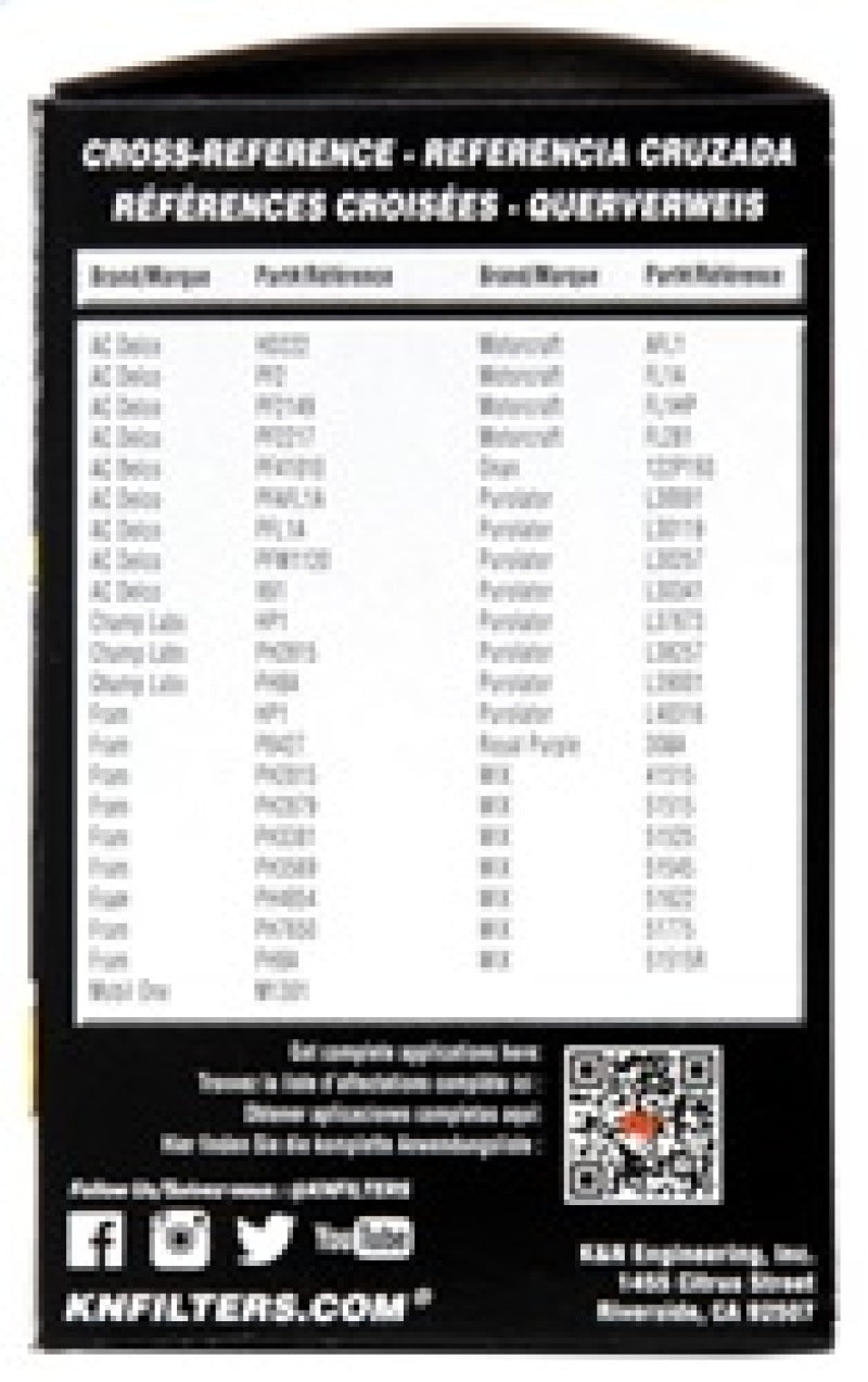 K&amp;N Oil Filter OIL FILTER; AUTOMOTIVE