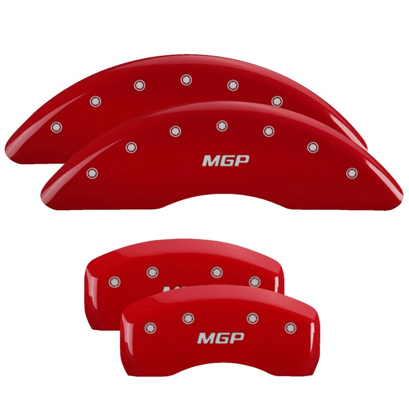 MGP 4 Caliper Covers Engraved Front &amp; Rear 300 Red finish silver ch